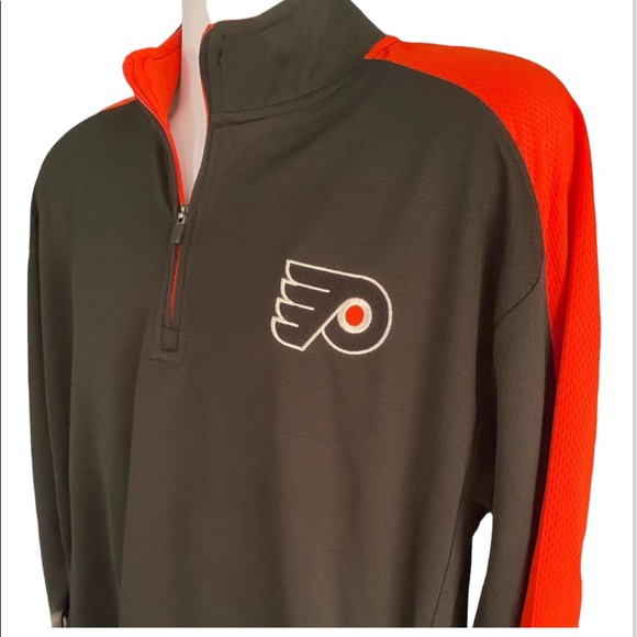 Men’s Philadelphia Flyers Mesh Long Sleeve, Half Zip, Size: Large - Picture 1 of 8